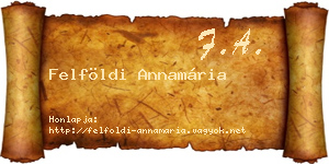 Felföldi Annamária névjegykártya