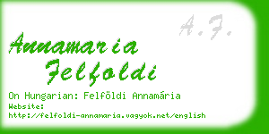 annamaria felfoldi business card