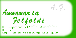 annamaria felfoldi business card